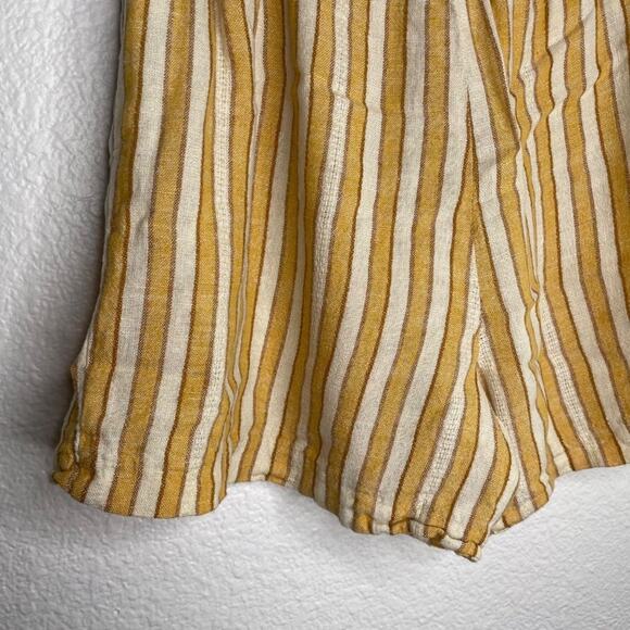 Drew Womens Shorts Size L Yellow White Striped Belted High Waisted Unlined - Picture 13 of 16